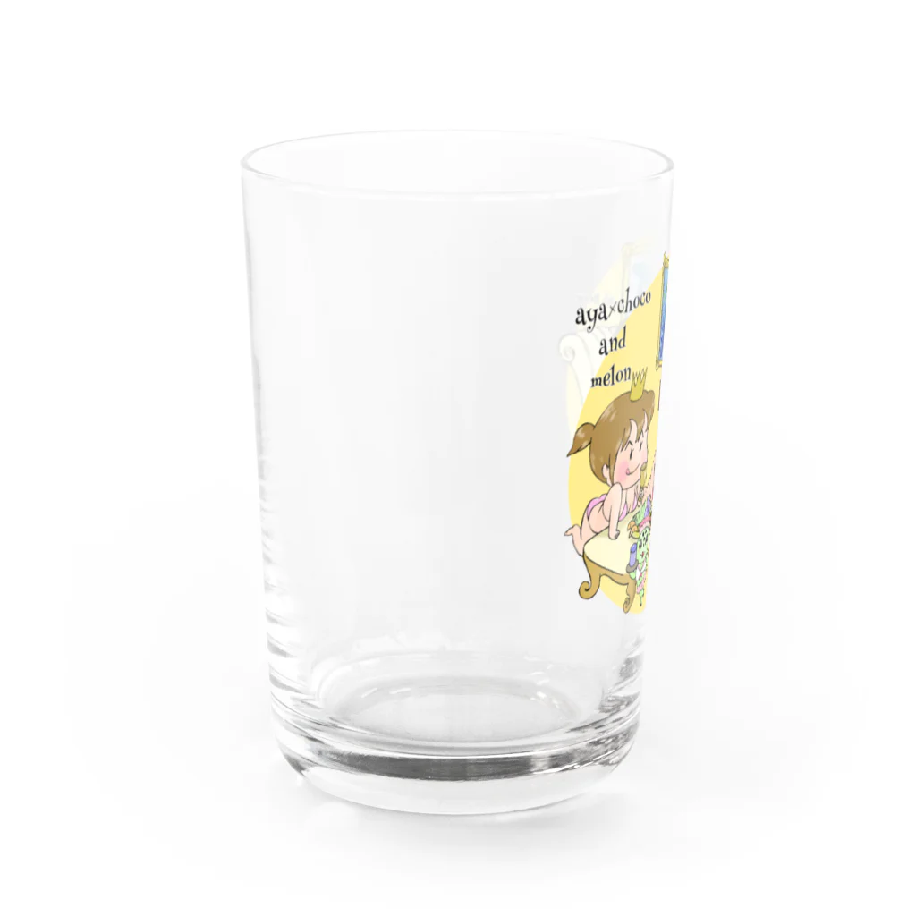 恋するビキニ muti_muti shop@yocchyamのチョコとヘッセとめろんな女子会 Water Glass :left