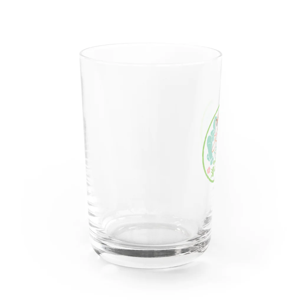 梅ヶ島温泉　湯の華の湯の華ロゴ（三毛猫のみーちゃん） Water Glass :left