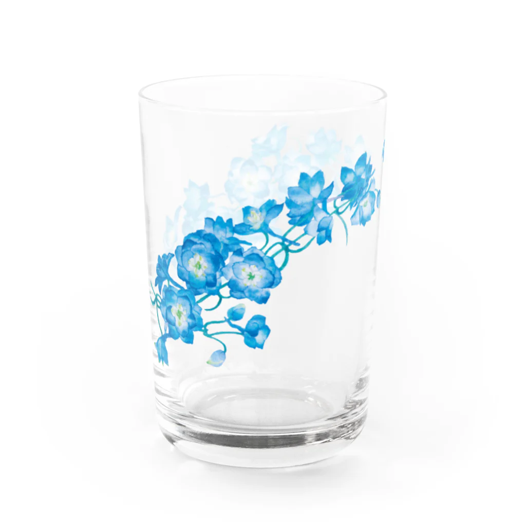 花雑貨の青い花 デルフィニウム （水彩） Water Glass :left