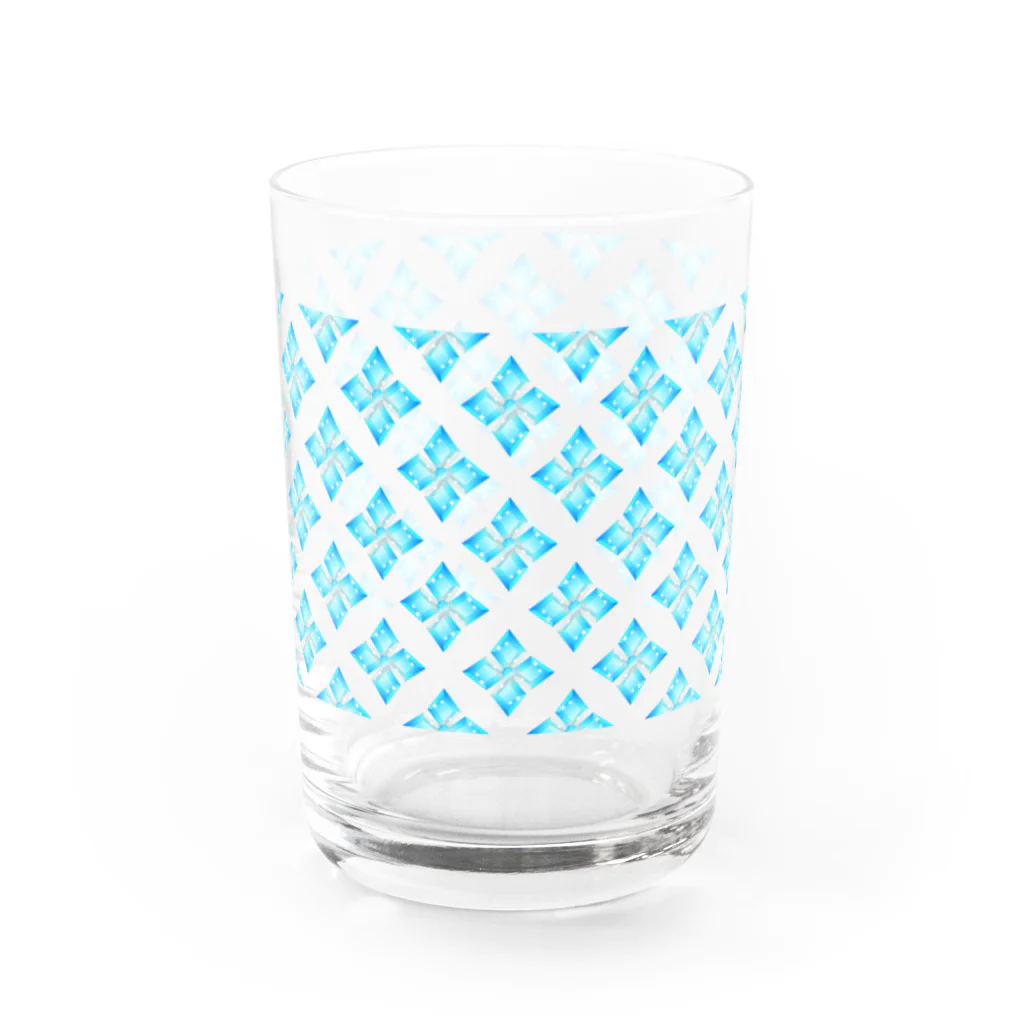 あわじテキスタイルの宝石のお花のグラス アクアマリン Water Glass :left