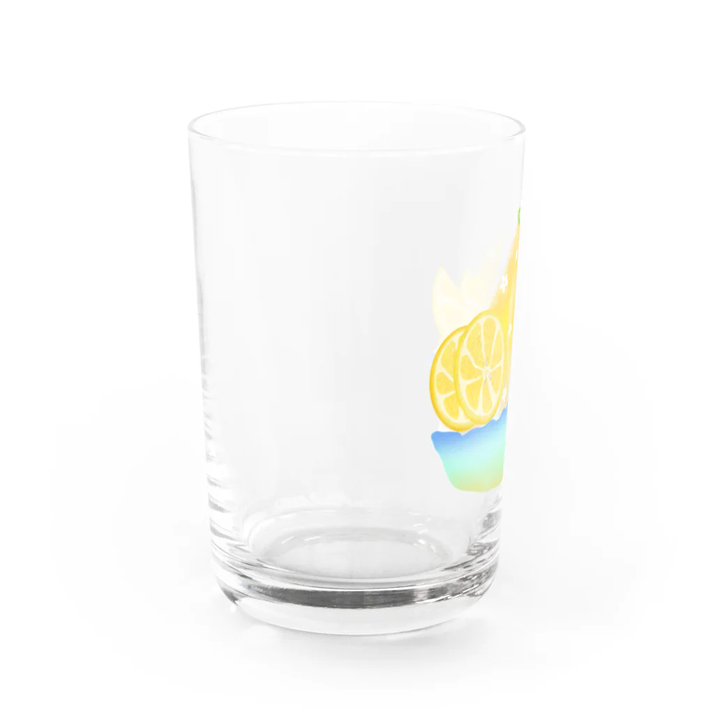 Lily bird（リリーバード）の蜂蜜レモンかき氷 Water Glass :left