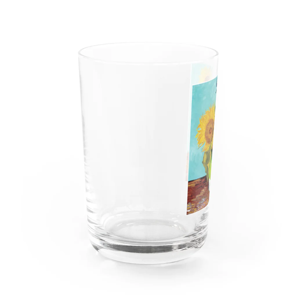 世界の絵画アートグッズのゴッホ《3本のひまわり》 Water Glass :left