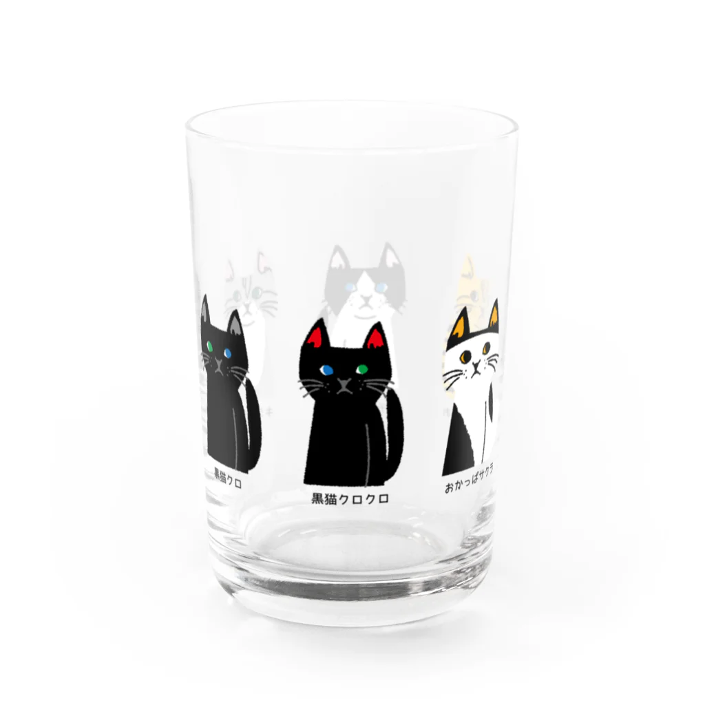 mapechiのトラネコしまお、みんな仲間 Water Glass :left