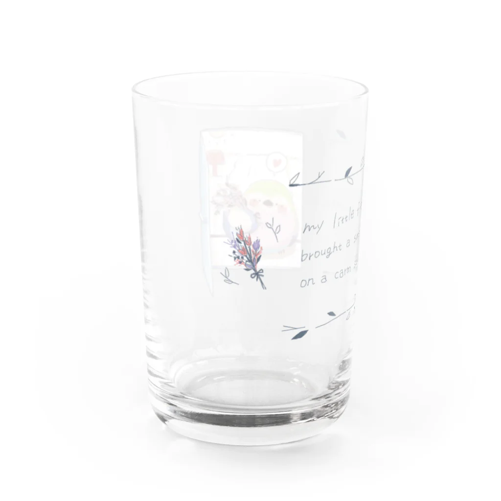 ふんわり動物まーけっと　byすみろんのなんでもない日のとりさん Water Glass :left