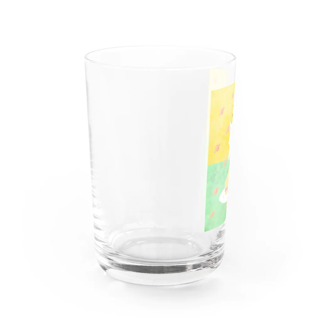 金森 葵のケーキを狙う猫と小さな女の子 Water Glass :left