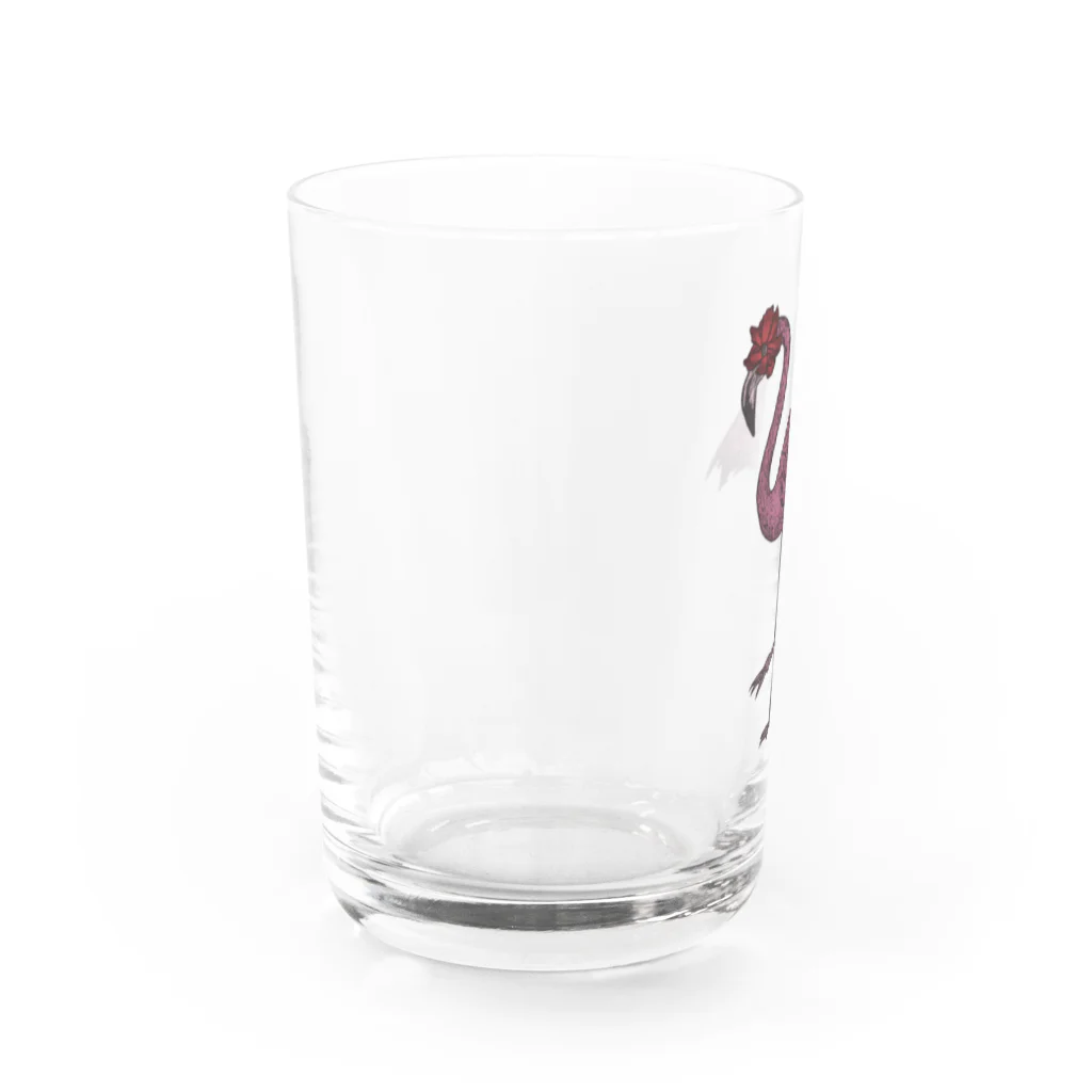 黒メガネのアトリエ(KuromeganesAtlier)の『フラミンゴ(カラーVer.)』 Water Glass :left