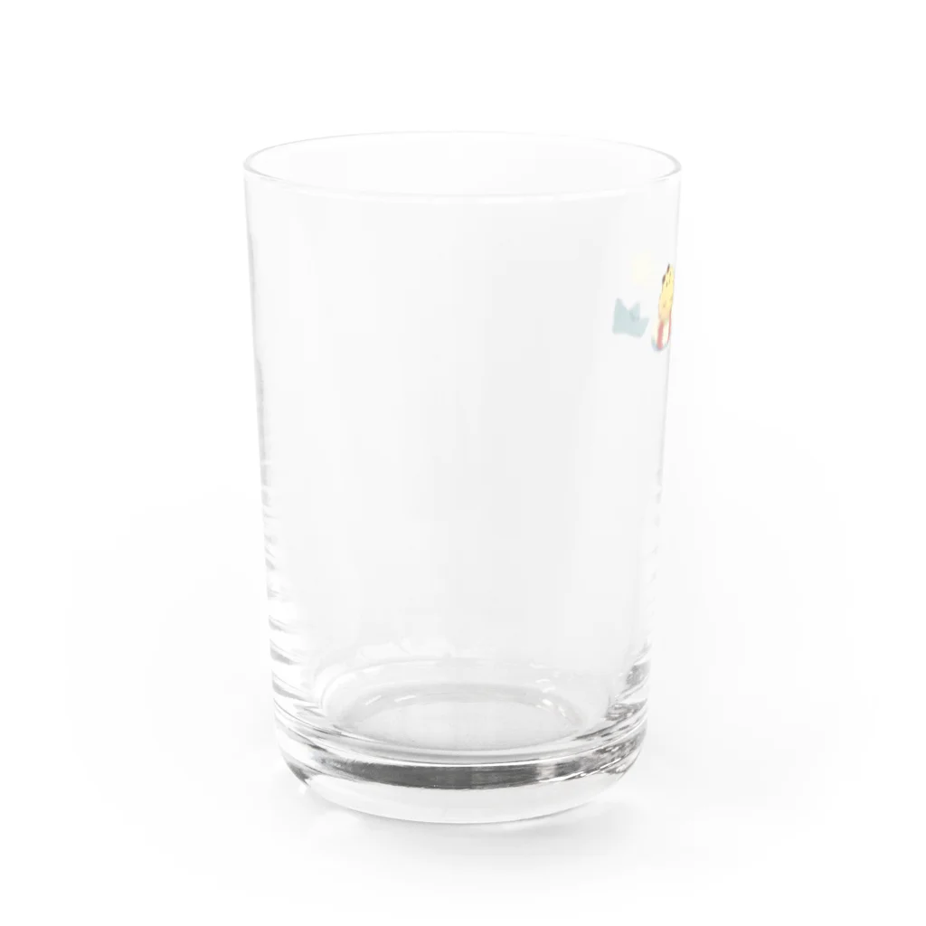 かわいいうさぎの浮かぶ、かわいいひよこ Water Glass :left