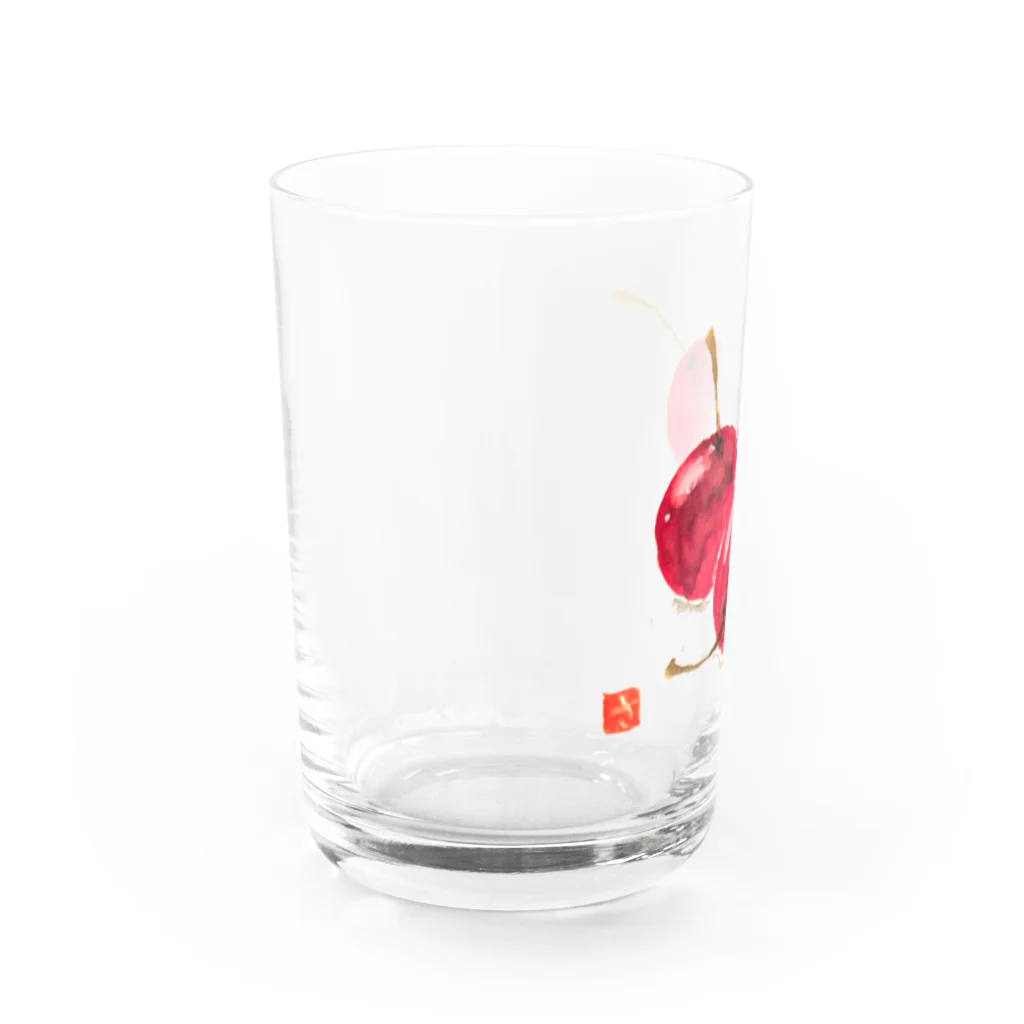 さな笑ART工房のさくらんぼず Water Glass :left