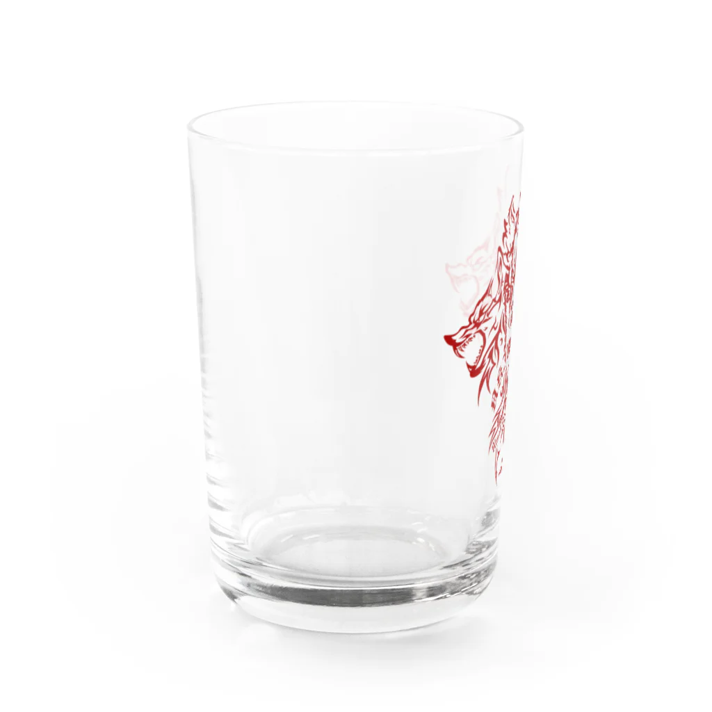 AlmaLibre電子売店suzuri店の定アキラロゴ（レッドバージョン） Water Glass :left