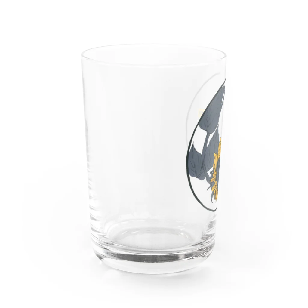 CHIHIROのTシャツ屋さん #chihiroyogaの向日葵/チヒロヨガロゴ入り Water Glass :left