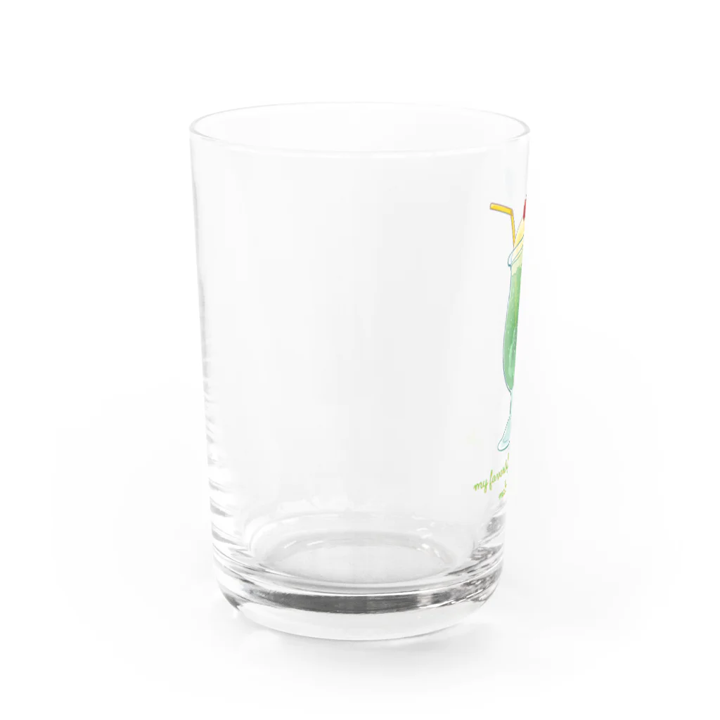 アオフジマキのメロンクリームソーダ Water Glass :left