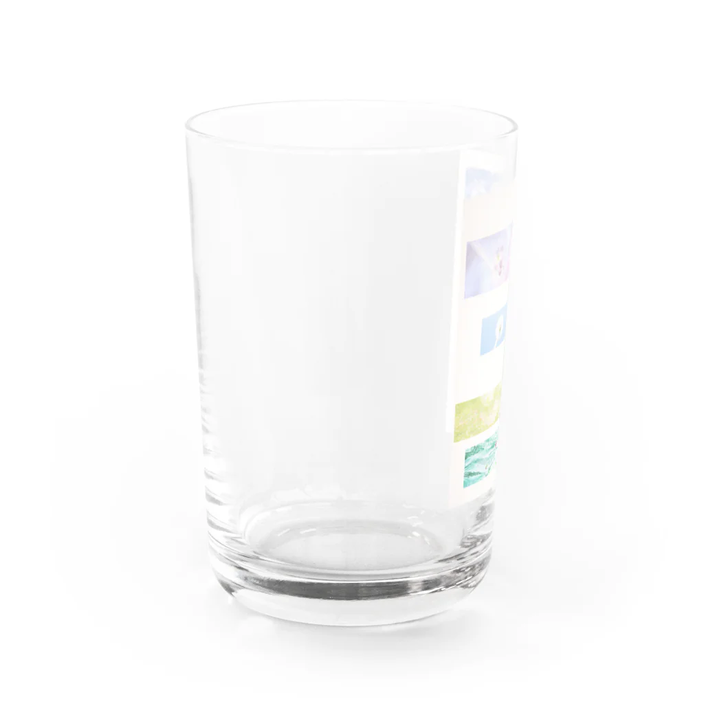 蛍石のブロック Water Glass :left