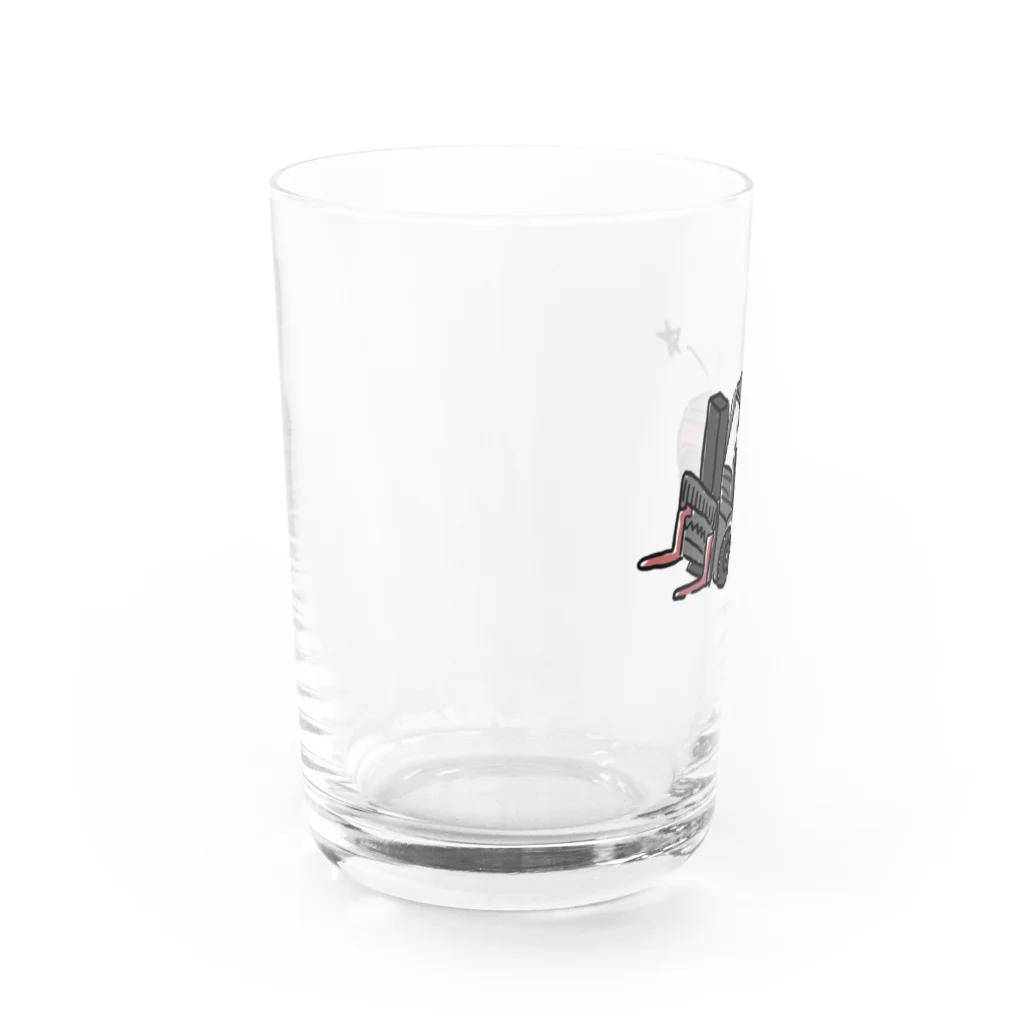 ぱちぱちコットンのフォークリフト★くすみレッド Water Glass :left