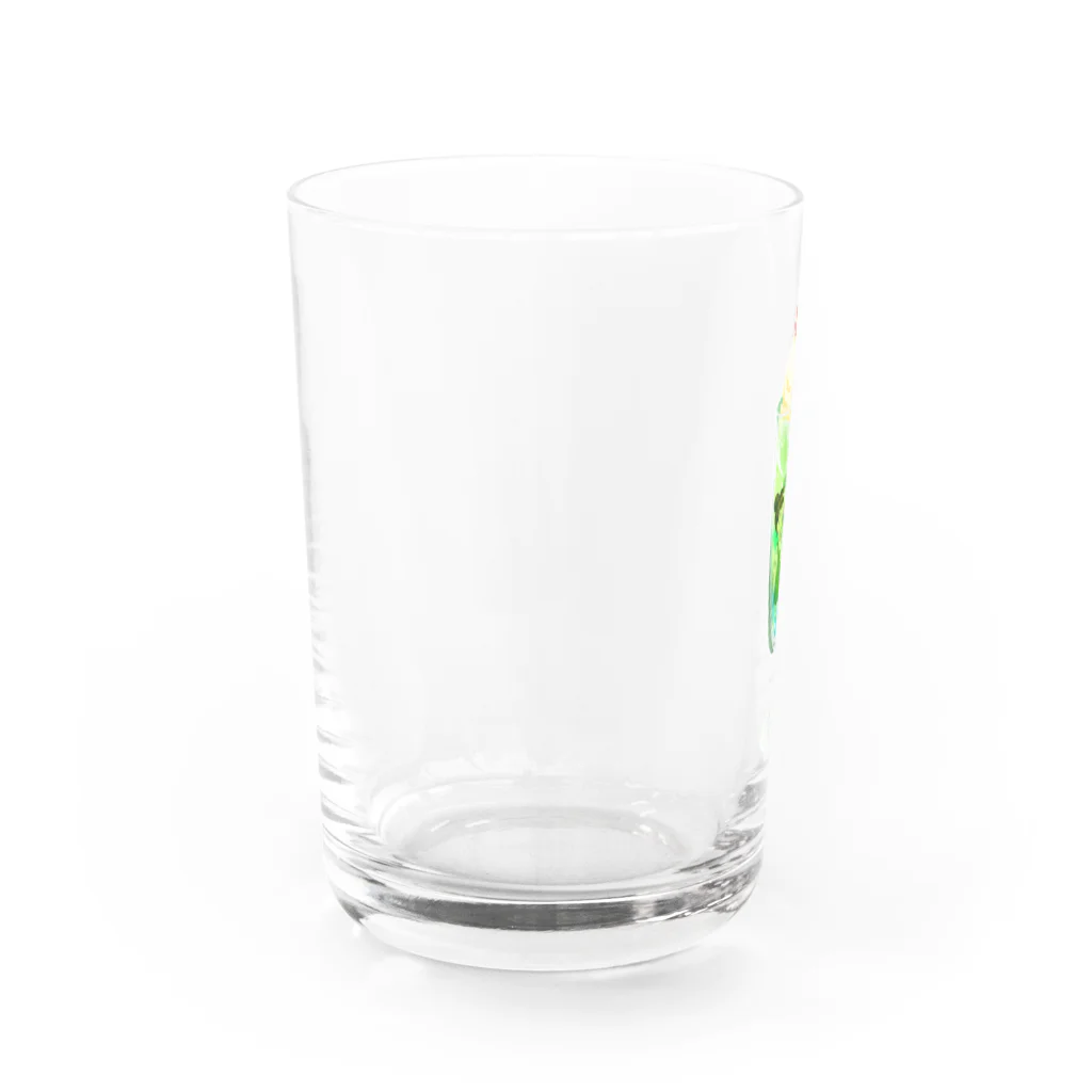 星蜘蛛の巣のぶくぶくメロンソーダ Water Glass :left