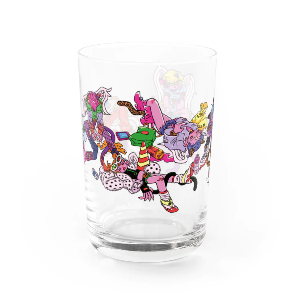 メイドイン極楽スズリ店のオール泥酔 Water Glass :left