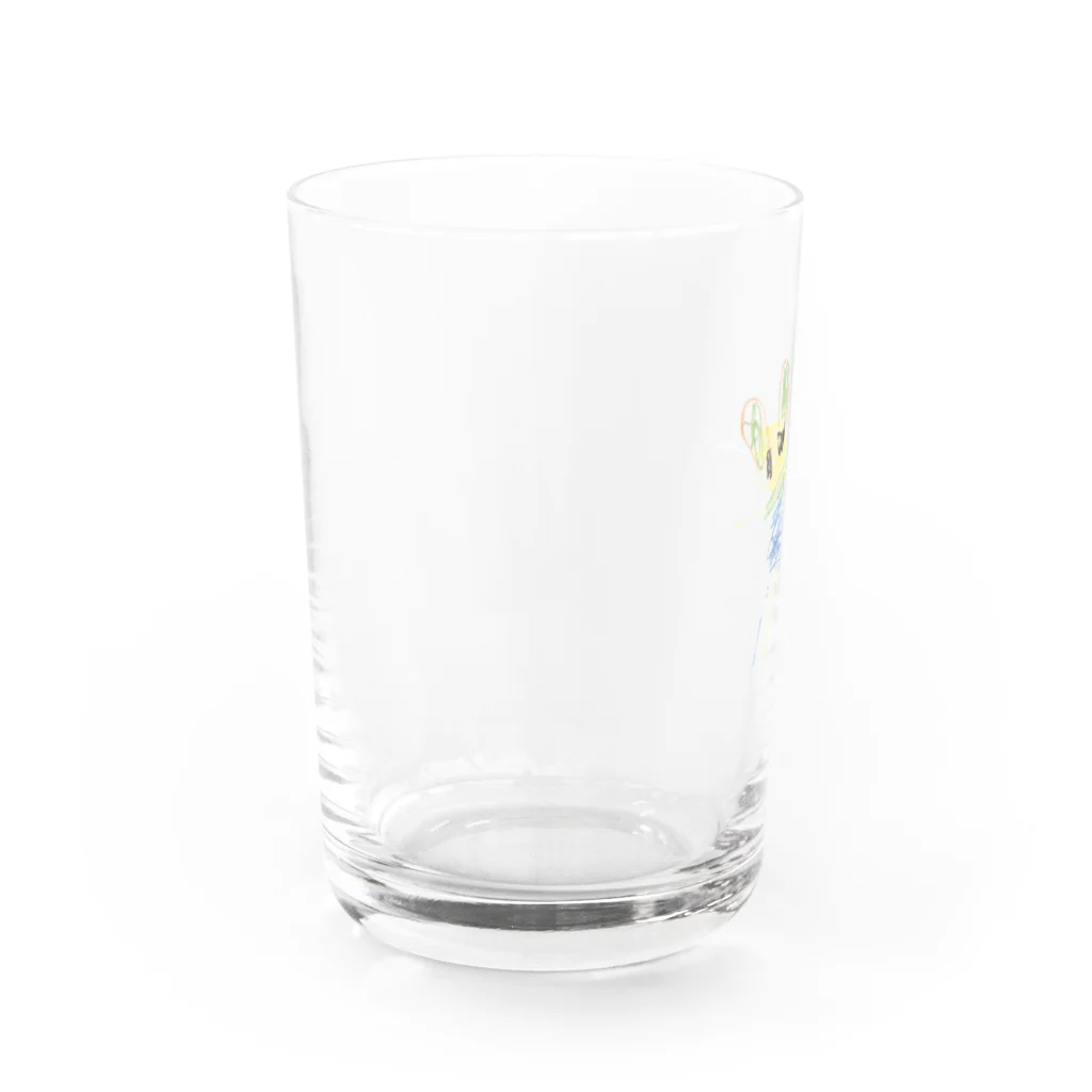 Star_1の４歳児の絵(Rainbow Teddy) Water Glass :left