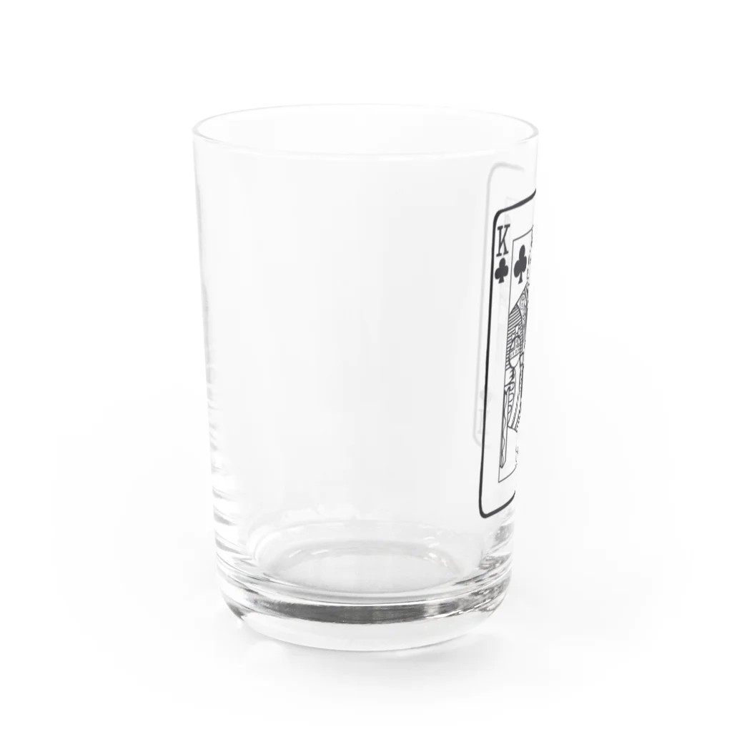 ネコやの猫とトランプ　キング　モノクロ　透過 Water Glass :left