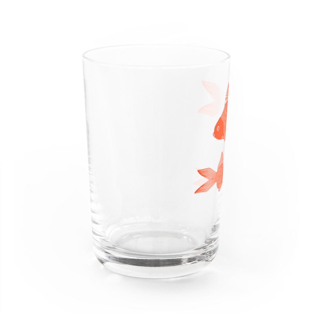 Alba spinaの金魚３匹 Water Glass :left