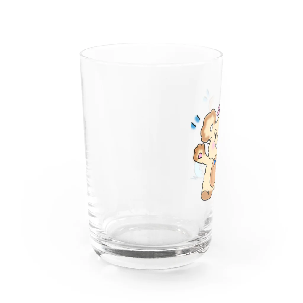 じゅんすけのお店のうりりん　トイプードル　ひよこ　わーい嬉しい Water Glass :left