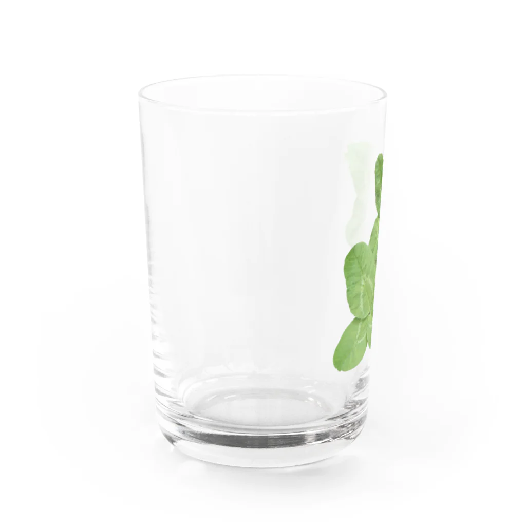 おしょう！🌍今を生きる現代人の四つ葉の双子ちゃん Water Glass :left