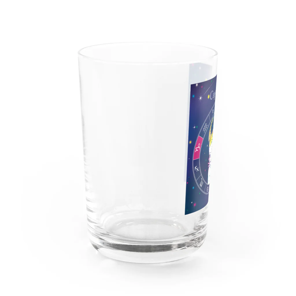 イラストレーター＊サトウユカの星座シリーズ＊山羊座ガール Water Glass :left