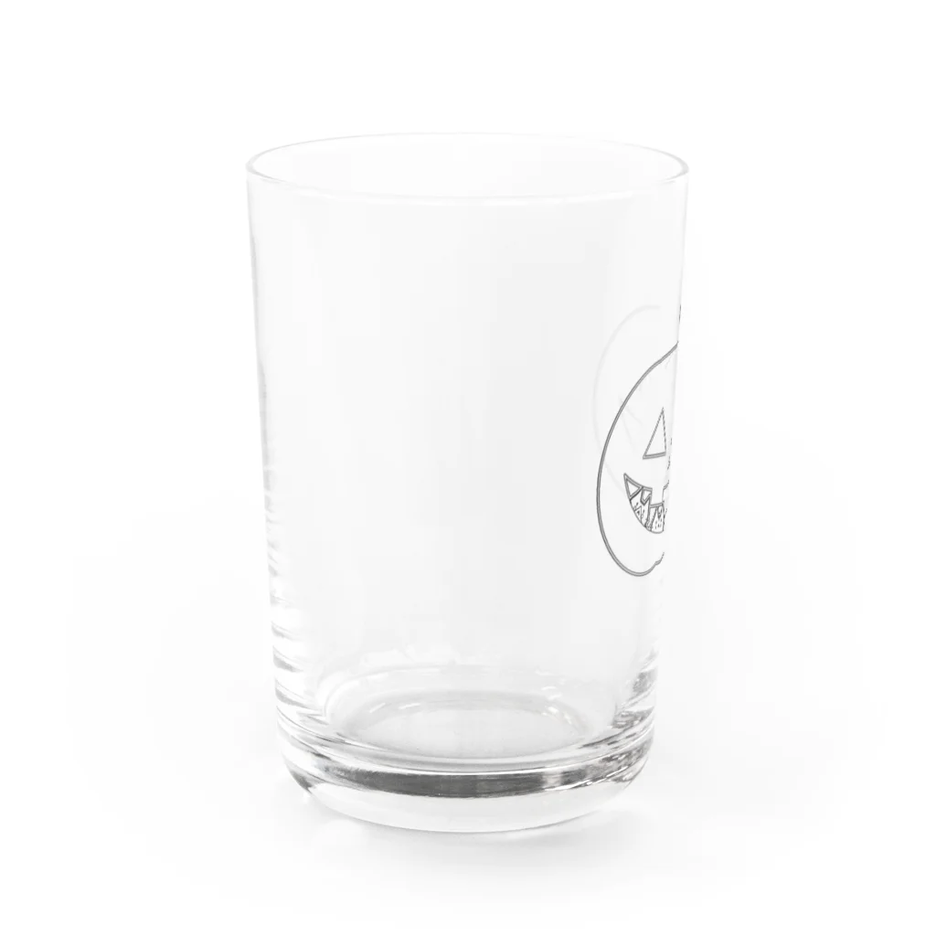 めいぷるのかぼちゃにゃ(モノトーン) Water Glass :left