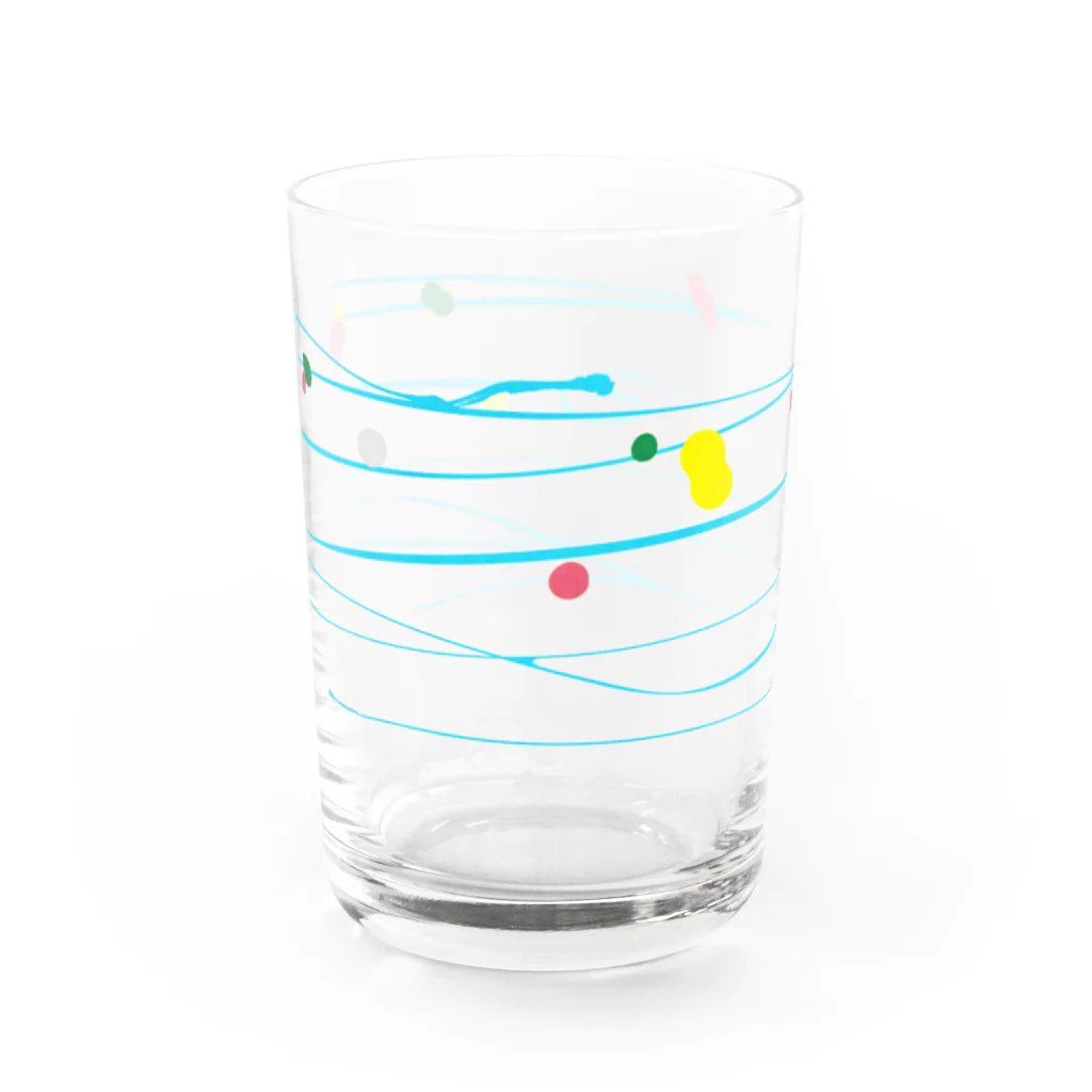 スイカ大好きマンのヨーヨー柄1 Water Glass :left