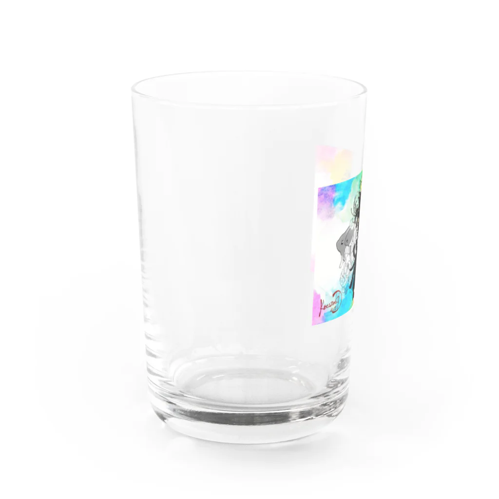 紅空月(kouzuki)designの金魚花_colorful Water Glass :left