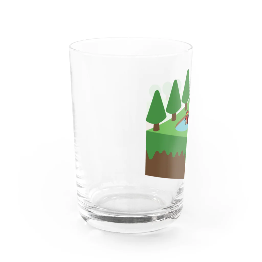 楽猫楽描しげ屋の箱池コガモ Water Glass :left