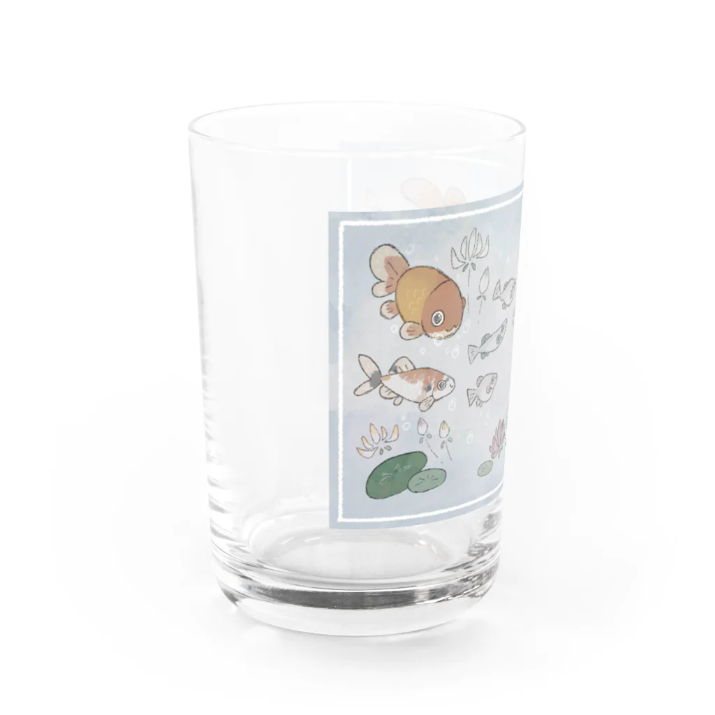 ねこてぃぶの仲良しお魚シリーズとお花 Water Glass :left