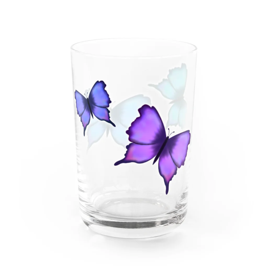 あさぎいろのパールカラーバタフライ Water Glass :left
