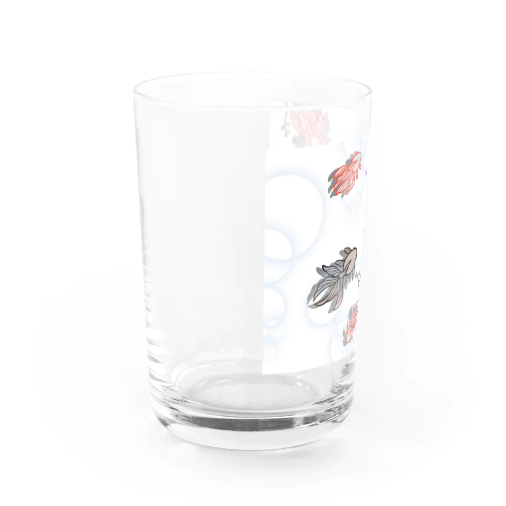 1℃⑥8〜わんど☆ろくまる屋のシャボン金魚と桜 Water Glass :left