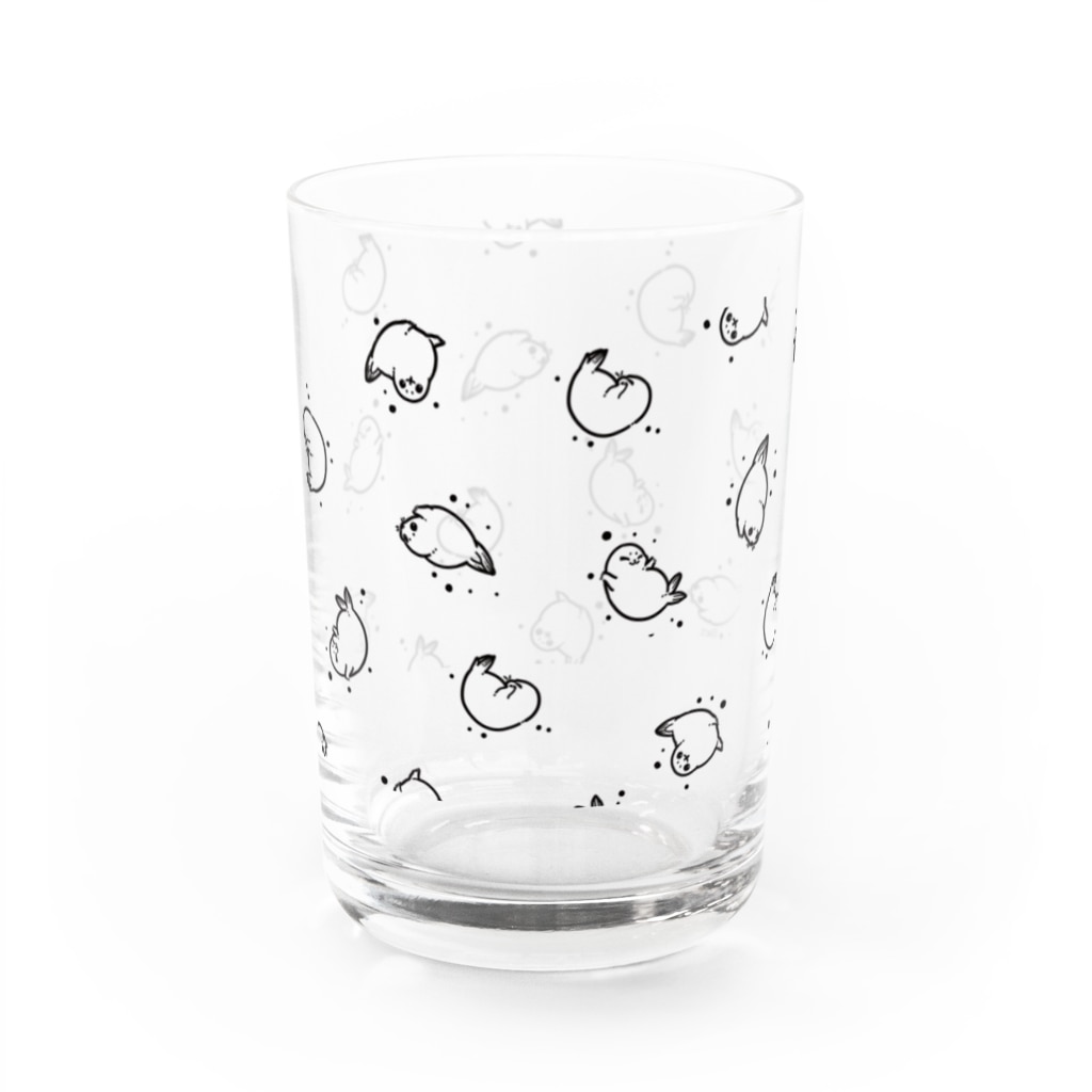 BARE FEET/猫田博人の超架空アザラシ・ブラック Water Glass :left