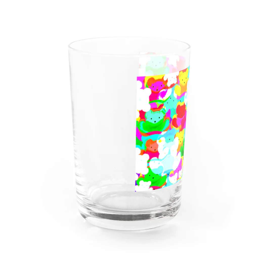 ✨🌈✨ユラクラカン🇯🇵 ✨🌈✨の🌈 colorful teddy bear🌈 Water Glass :left