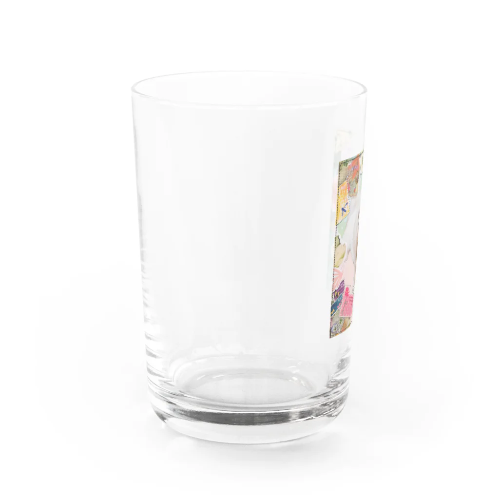 白い妖精のうちの子マルチーズコラージュ Water Glass :left