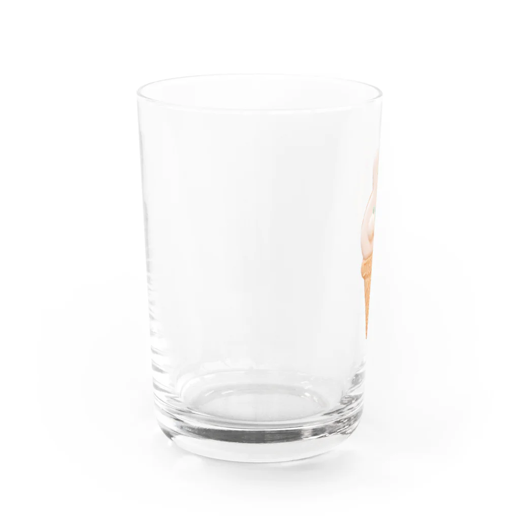 3:biscuit~スリービスケット~のうさちゃんアイス（いちご） Water Glass :left
