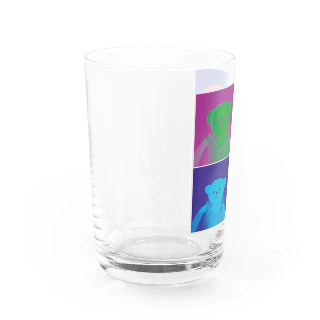 ショップ・かぼちゃの天ぷらのサイケデリックなくま（改） Water Glass :left