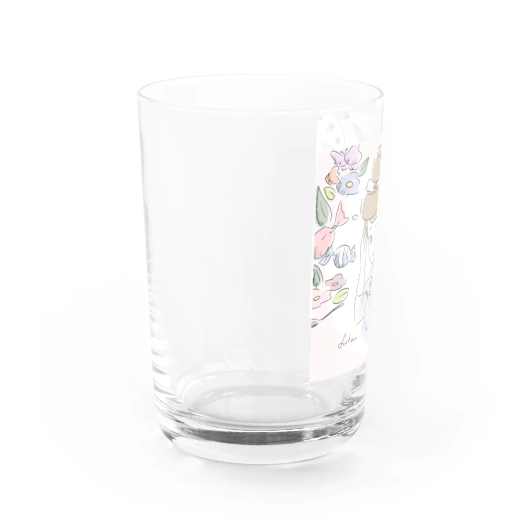 ふぅちゃんイラストのケーキちゃん Water Glass :left