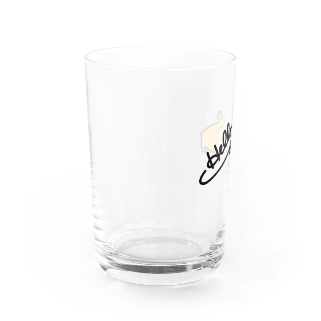 ほっこりアニマルキャラクターのコーギーのはなちゃん Water Glass :left