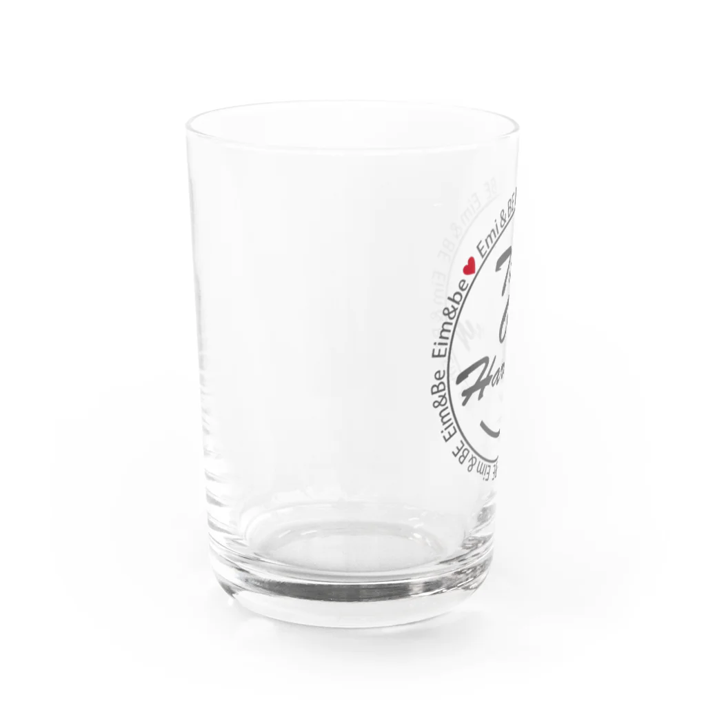 Eim&BeのTime of harmony(グレーロゴ✖️赤ハート) Water Glass :left