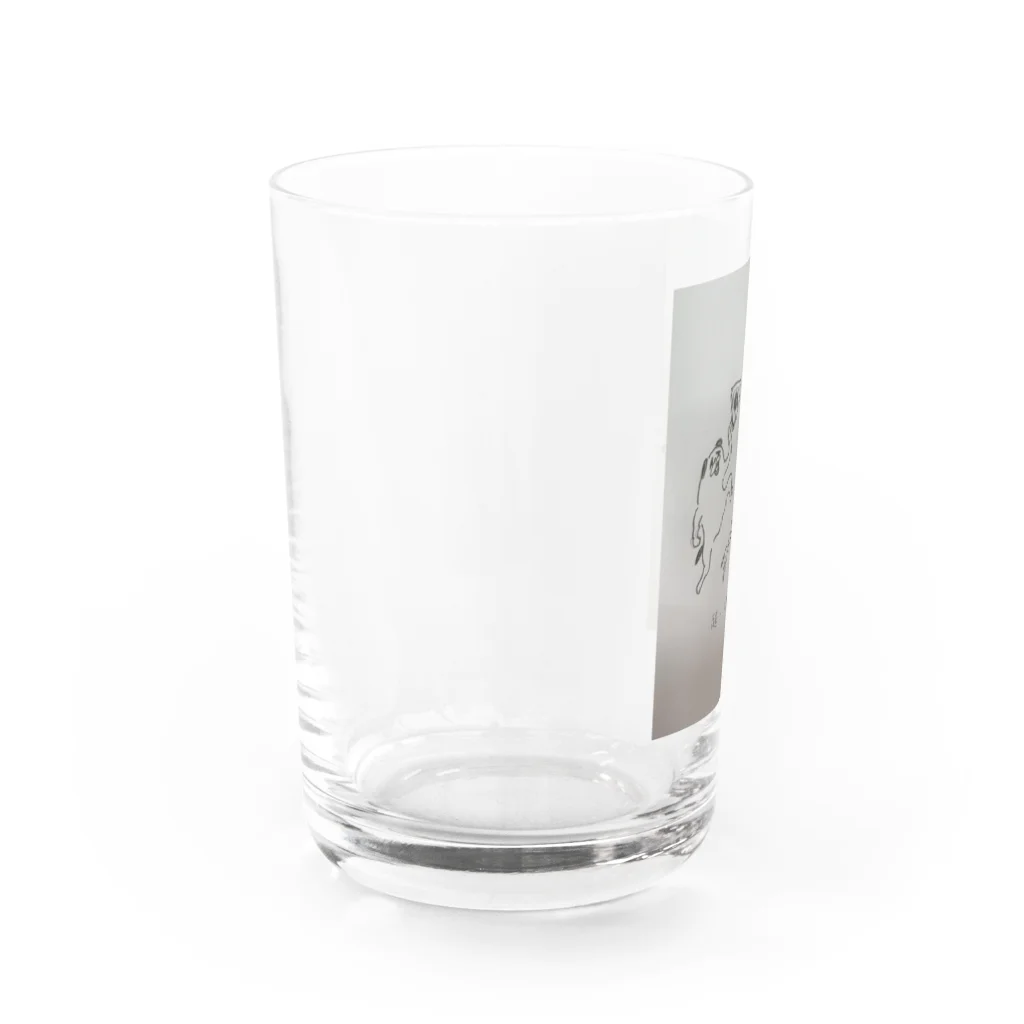 pigeonlyの超･パグ戯画 Water Glass :left