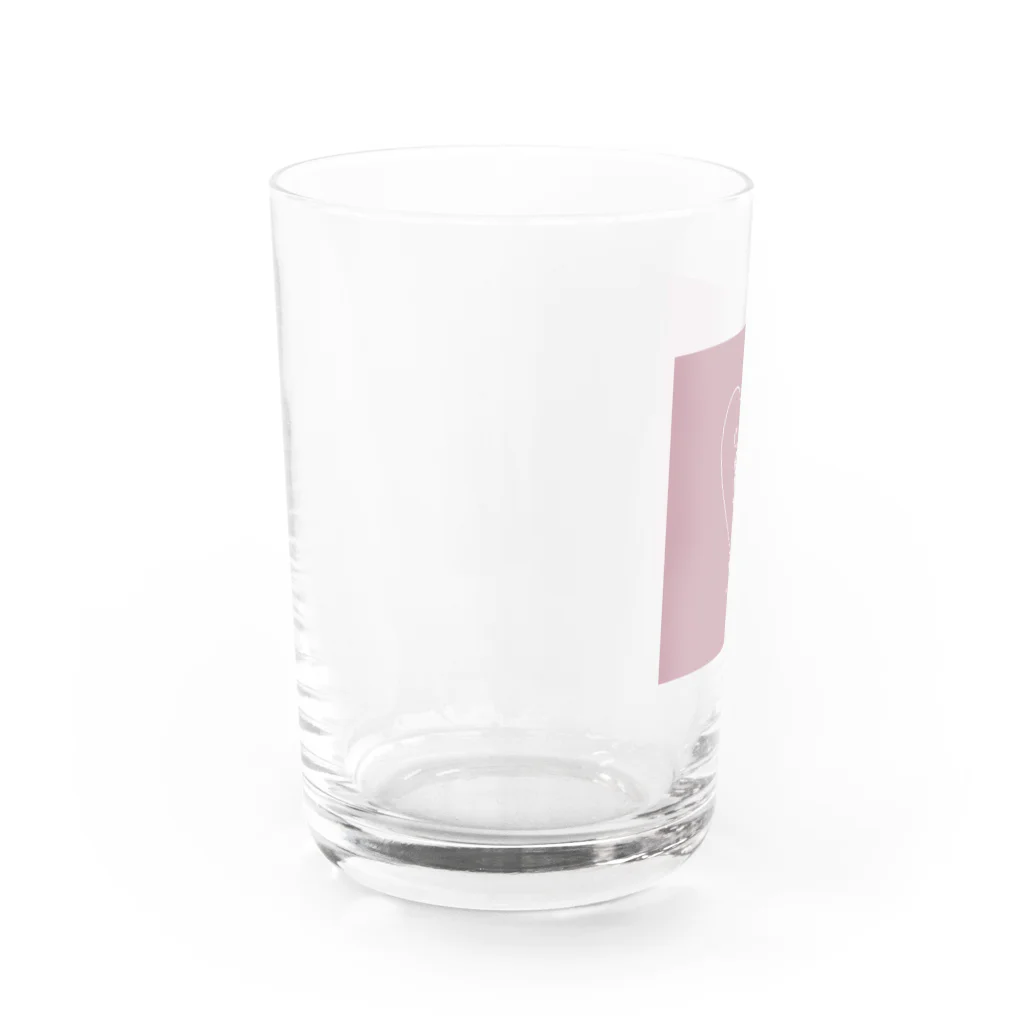 CanaCana のフラワーハート　(ピンク) Water Glass :left