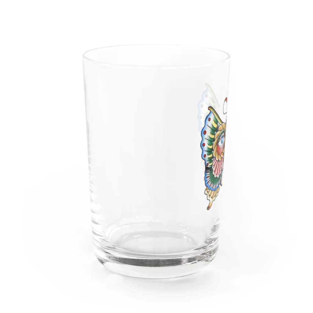 RaccoonDogTattooのばたふらいがーる Water Glass :left