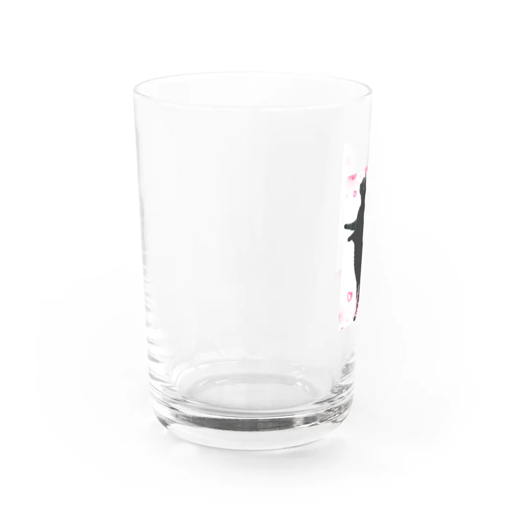 キュンなショップのキュン💘シルエットにゃんこ キュンな猫 Water Glass :left