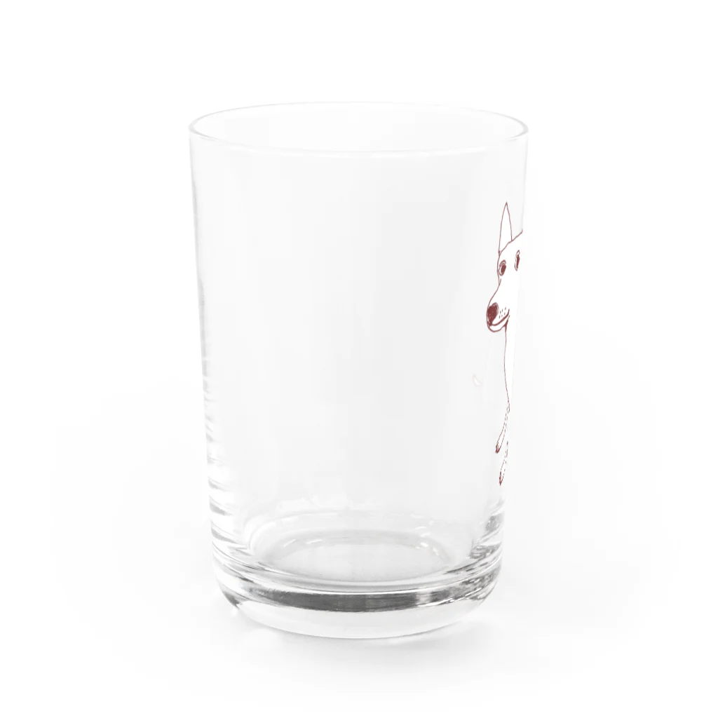 NIKORASU GOのミニピンデザイン「お座り中」（Tシャツ・パーカー・グッズ・ETC） Water Glass :left