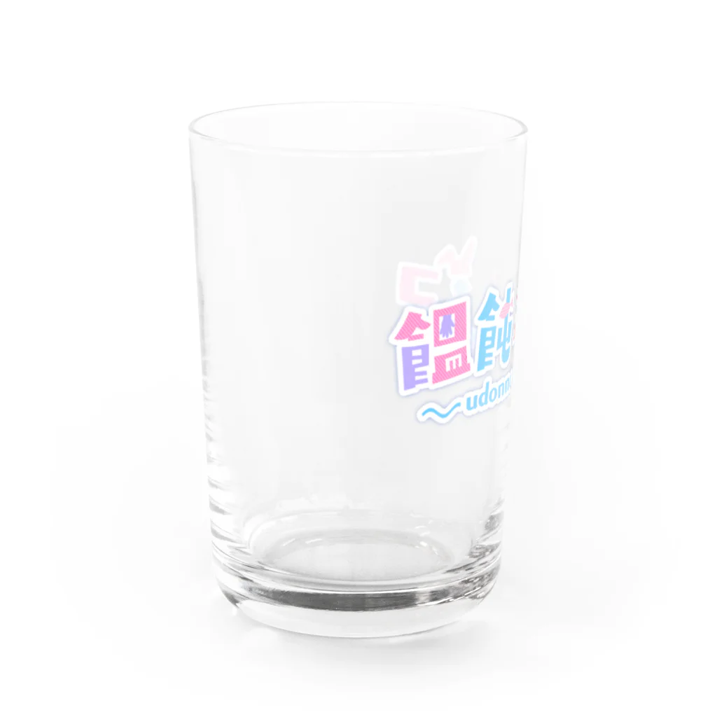 饂飩之ミコ🛸🐰🍀香川民の饂飩之ミコ　ロゴ Water Glass :left