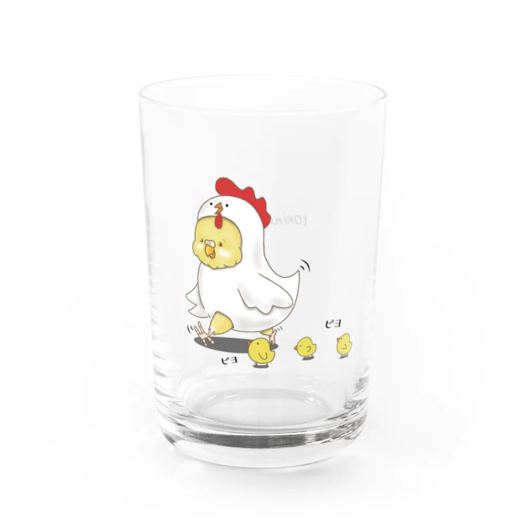 鳥なのにワンちゃん。のtorinanoni にわとりグラス Water Glass :left