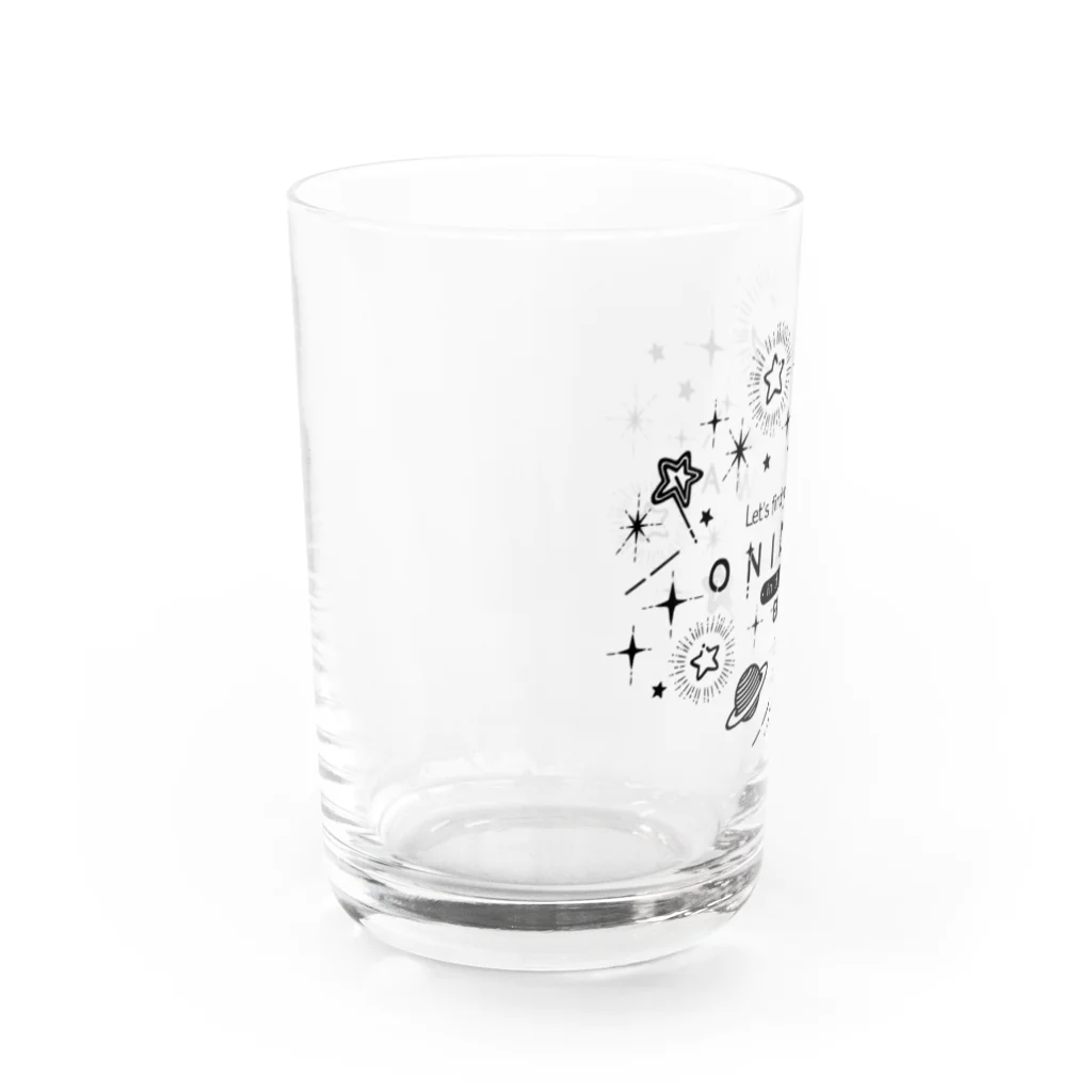 紗ノさん家のONIKAWA Tシャツ（白) Water Glass :left