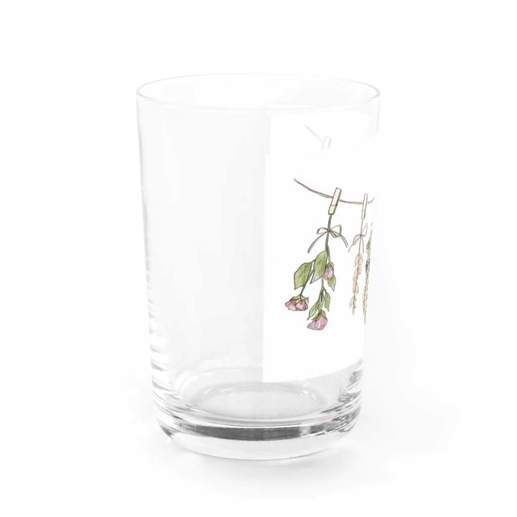 TOAの手書き風フラワーガーランドイラストグッズ Water Glass :left