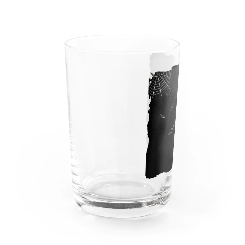 海賊猫 cocoのハロウィン🎃Halloween🦇蝙蝠♱"You know I'm bat"♱Keep Calm and Goth On♱ゴシック ゴスロリ Water Glass :left